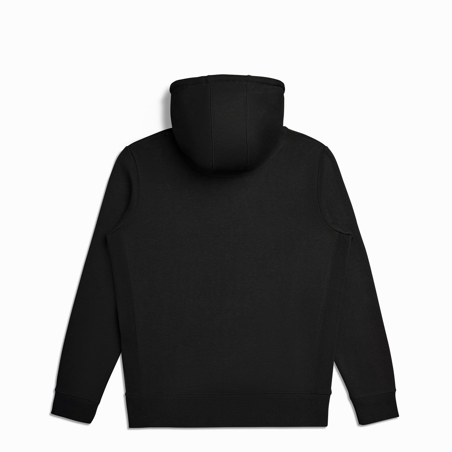 Back view of Robenti Black Organic Cotton Zip Hoodie