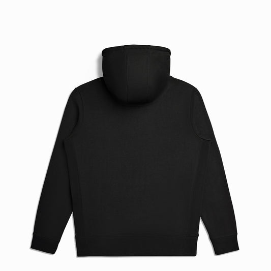 Back view of Robenti Black Organic Cotton Zip Hoodie