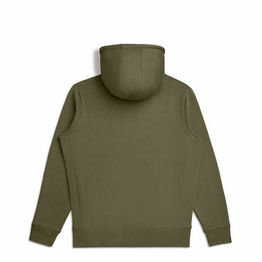 Back view of Robenti Olive Heavyweight Organic Cotton Hoodie