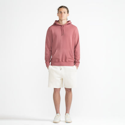 100% Organic Cotton French Terry Hoodie in Rosewood