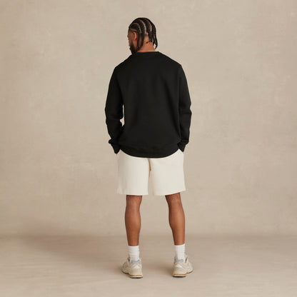 Model wearing Robenti Black Organic Cotton Crewneck Sweatshirt