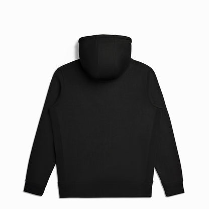 Back view of Robenti Black Organic Cotton Zip Hoodie