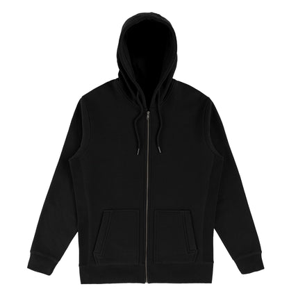 Robenti Black Organic Cotton Zip Hoodie