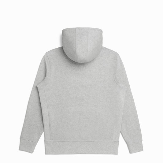 Back view of Robenti Heather Grey Heavyweight Organic Cotton Hoodie