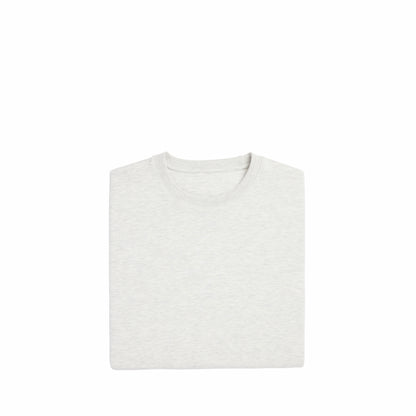Close-up of heavyweight organic cotton fabric on Robenti crewneck sweatshirt