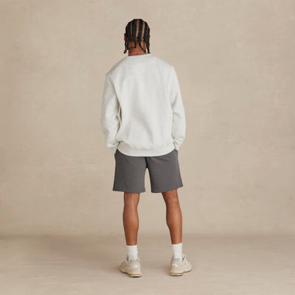 Model wearing Robenti Heather Grey Organic Cotton Crewneck Sweatshirt