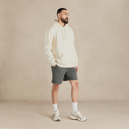 Model wearing Robenti Ivory Organic Cotton Hoodie