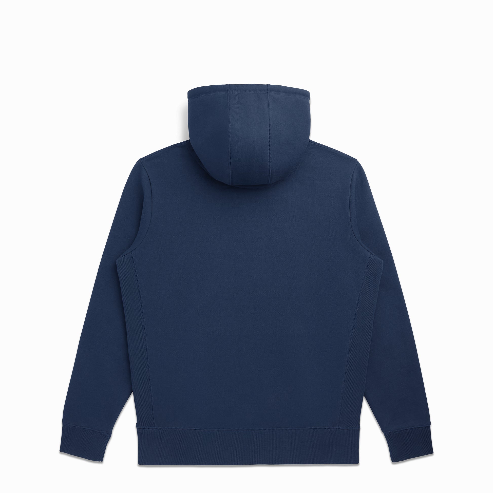Back view of Robenti Marine Blue Heavyweight Organic Cotton Hoodie
