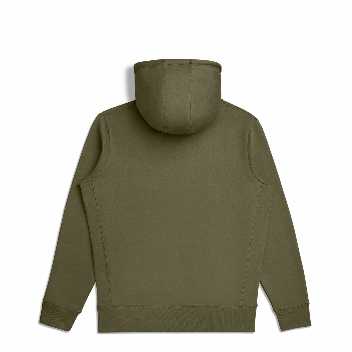 Back view of Robenti Olive Heavyweight Organic Cotton Hoodie