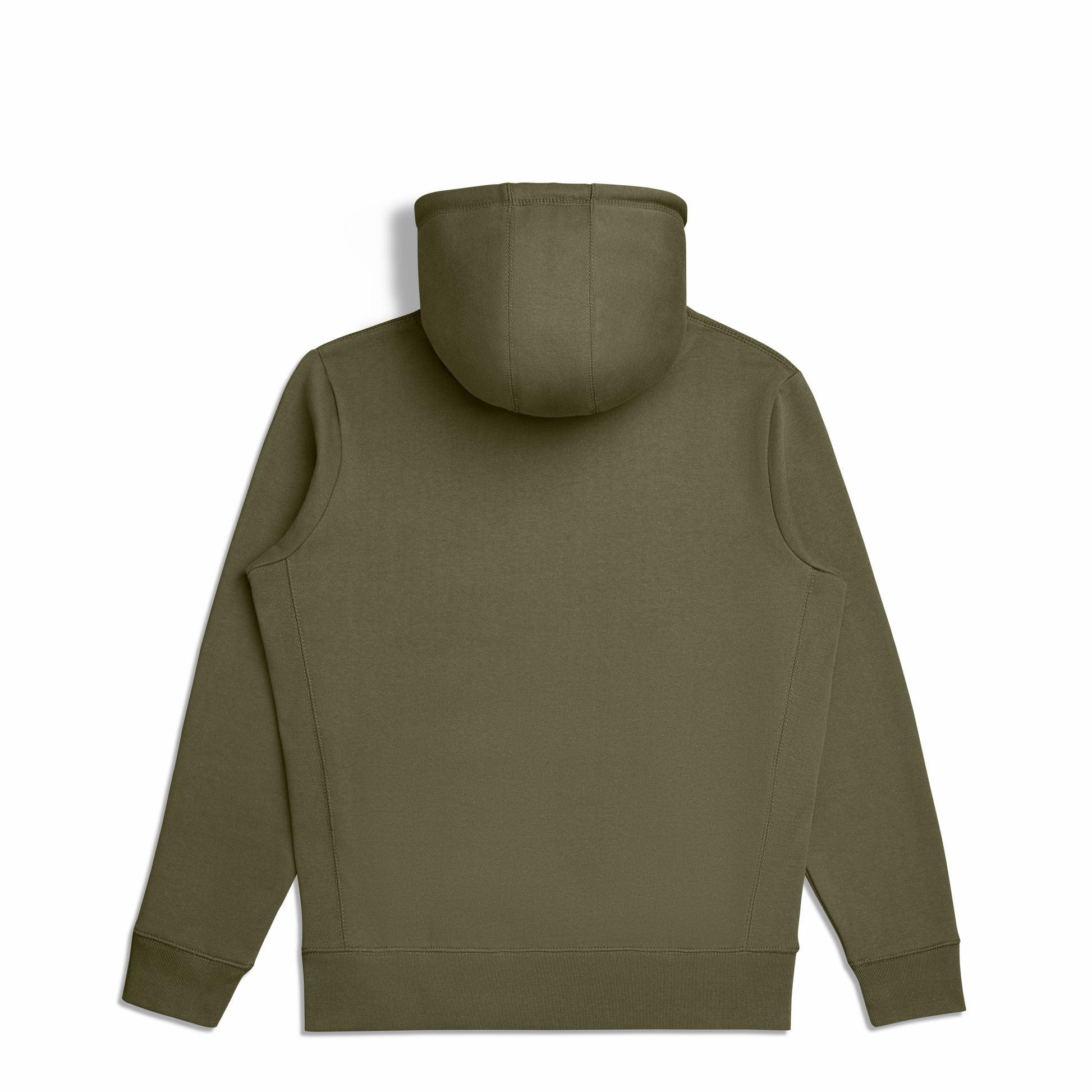 Back view of Robenti Olive Heavyweight Organic Cotton Hoodie