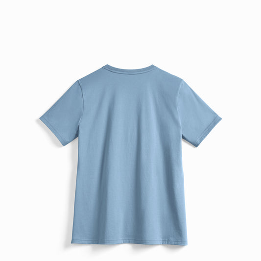 Back view of Robenti Women's Cloudy Blue PIMA Cotton T-Shirt