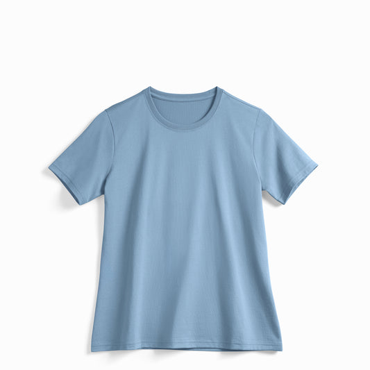 Robenti Women's Cloudy Blue PIMA Cotton T-Shirt