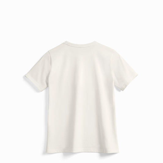 Back view of Robenti Women's Ivory PIMA Cotton T-Shirt