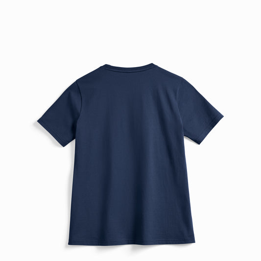 Back view of Robenti Women's Marine Blue PIMA Cotton T-Shirt
